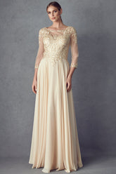 Juliet M12 Long Formal Mother of the Bride Lace Dress