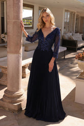 Nox Anabel MF102 Long Plus Size Formal Pleated Evening Dress
