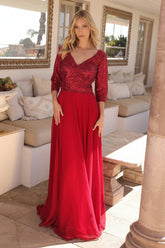 Nox Anabel MF103 Long Plus Size A Line Sequin Formal Dress