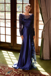 Nox Anabel ME123 Long Sleeve Formal Pleated Plus Size Dress