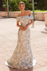 Nox Anabel MJ134 Long Formal Printed Plus Size Evening Dress