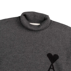 AMI Paris Ami De Coeur Funnel Neck Wool Sweater