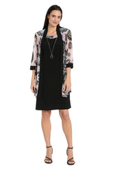 Two Piece Printed Dress Short Jacket Petite R&M Richards 1073P