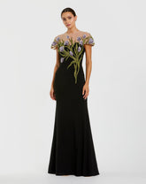 Long Floral Evening Dress Fitted Formal Mac Duggal 11912
