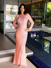 Primavera Couture 12117 Long Sleeve Beaded Sequin Formal Dress