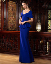 Alexander by Daymor 1578 Long Evening Formal Peplum Dress