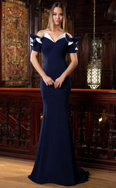Alexander by Daymor 1588 Formal Long Ruffle Sleeve Evening Dress