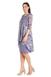 Short Printed Dress 2 Piece Petite R&M Richards 1627P