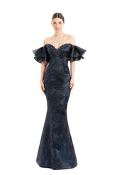 Alexander By Daymor 1652F22 Floral Beaded Long Formal Evening Dress