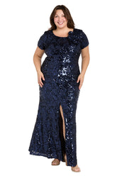 Plus Size Sequin Formal Dress Long Mother of the Bride R&M Richards 1685W