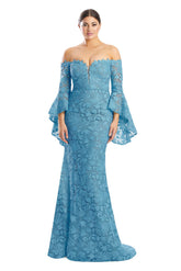 Alexander by Daymor 1769S23 Long Formal Beaded Lace Evening Dress