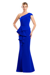 Alexander by Daymor 1781S23 Fitted Long Formal Peplum Evening Dress