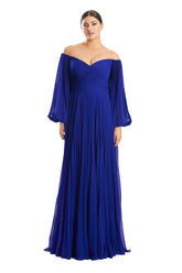 Alexander by Daymor 1792S23 Pleated Long Formal A Line Evening Dress