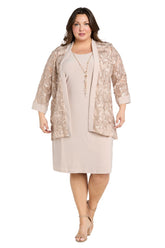 Plus Size Short Jacket Dress Mother of the Bride R&M Richards 1827W