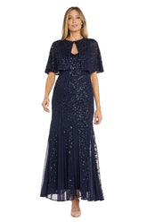 Sequin Beaded Jacket Dress Long Formal R&M Richards 1848