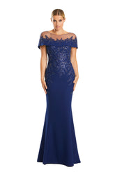 Alexander by Daymor 1866F23 Long Formal Beaded Cape Mother of the Bride Dress