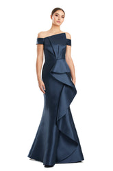 Alexander by Daymor 1873F23 Long Ruffled Formal Pleated Prom Dress