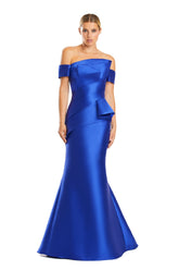 Alexander by Daymor 1878F23 Pleated Long Mermaid Formal Evening Prom Dress