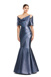Alexander by Daymor 1879F23 Pleated Long Formal Mermaid Prom Evening Dress