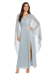 Long Metallic Evening Dress Formal Cape R&M Richards 1911