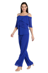 Long Ruffle Pant Suit Formal R&M Richards 1939