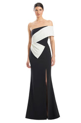 Alexander by Daymor 1981S24 Fitted Long Formal Peplum Evening Dress