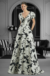 Alexander by Daymor 1987S24 Beaded A Line Long Floral Evening Formal Dress