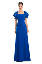 Alexander by Daymor 1997S24 A Line Formal Flutter Sleeve Evening Dress
