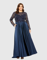 Long Plus Size Dress A Line Mac Duggal 20619