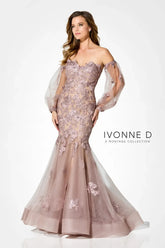 Ivonne D ID920 Mermaid Long Formal Lace Applique Sequin Dress