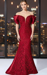 Ivonne D 221D46 Long Fitted Lace Formal Evening Dress