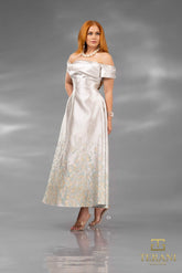 Terani Couture 252C5508 Tea Length Floral A Line Cocktail Dress