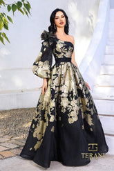 Terani Couture 252E5140 Long Ball Gown Formal Metallic Evening Dress