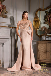 Terani Couture 252E5157 Fitted Long Formal Overskirt Evening Dress
