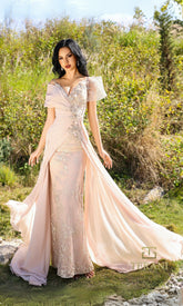 Terani Couture 252M5308 Evening Long Fitted Overskirt Formal Dress