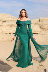 Terani Couture 252M5316 Long Overskirt Formal Evening Dress