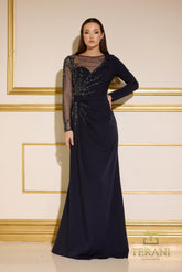 Terani Couture 252M5341 Long Sleeve Formal Mother of the Bride Dress