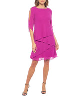 Marina 267564 A Line Short Cocktail Tiered Dress