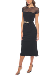 Marina 268992 Short Cocktail Fitted Midi Length Dress