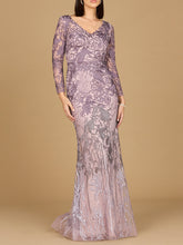 Lara Dresses 28921 Long Sleeve Formal Evening Ombre Dress
