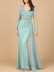 Lara Dresses 28934 Long Evening Lace Fitted Formal Dress