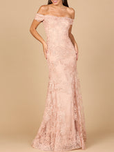 Lara Dresses 28970 Long Formal Fitted Mermaid Lace Prom Dress