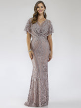 Lara Dresses 29673 Floral Pattern Long Mother of the Bride Lace Dress