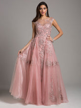 Lara Dresses 29946 Long Floral Applique Ball Gown Overskirt Formal Dress