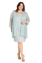 Plus Size Glitter Dress Jacket Dress R&M Richards 3007W
