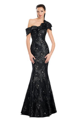 Alexander by Daymor 3050S25 Pleated Long Formal Printed Evening Dress