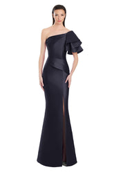 Alexander by Daymor 3051S25 Long Evening Gown Slit Formal Pleated Dress
