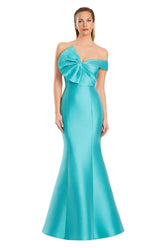 Alexander by Daymor 3052S25 Pleated Long Formal Mermaid Prom Evening Dress