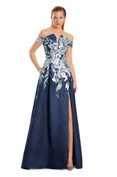 Alexander by Daymor 3097S25 Long Pocket Formal A Line Slit Evening Dress