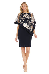 Short Mother of the Bride Dress Poncho Cocktail R&M Richards 3107